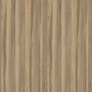 Dekor JESION ŁADOGA CIEMNY R34015 marki Pfleiderer w różnych odcieniach jasnego, brązowego drewna, bez sęków
