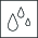 Grafika przedstawia ikonę trzech kropli wody różnej wielkości, obrazuje produkty marki Pfleiderer odporne na wilgoć